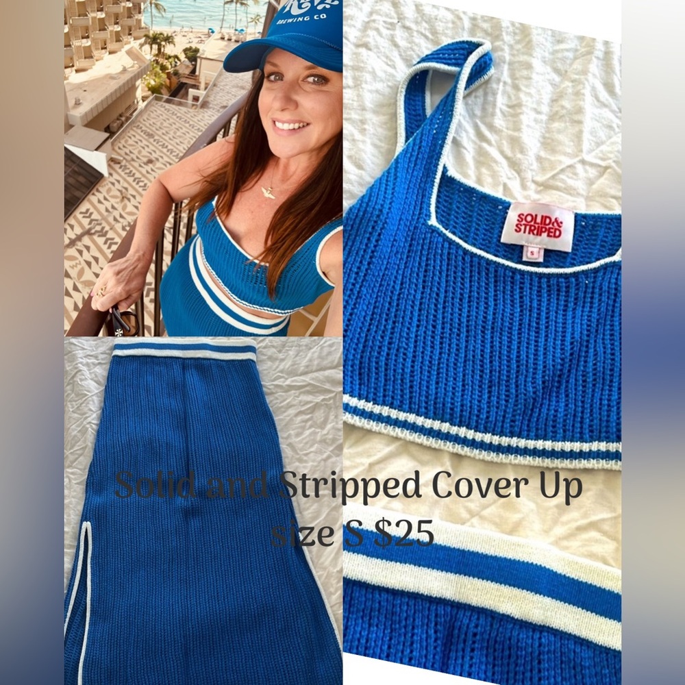 Solid and striped two piece set